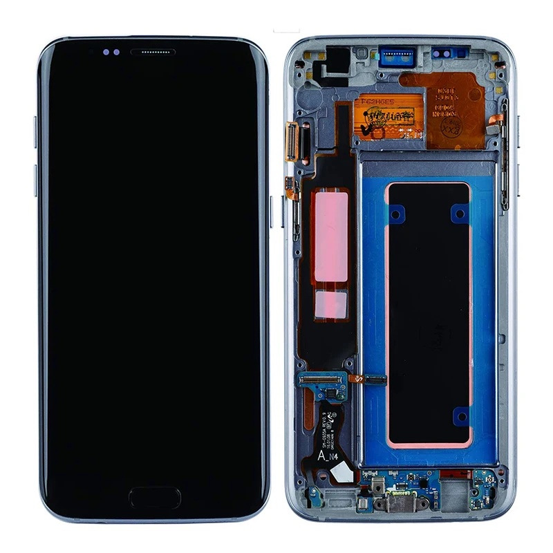 5,5 ''Супер AMOLED дисплей для SAMSUNG Galaxy S7 Edge G935 lcd кодирующий преобразователь сенсорного экрана в сборе с заменой рамки G935F G935 - Цвет: Black With frame