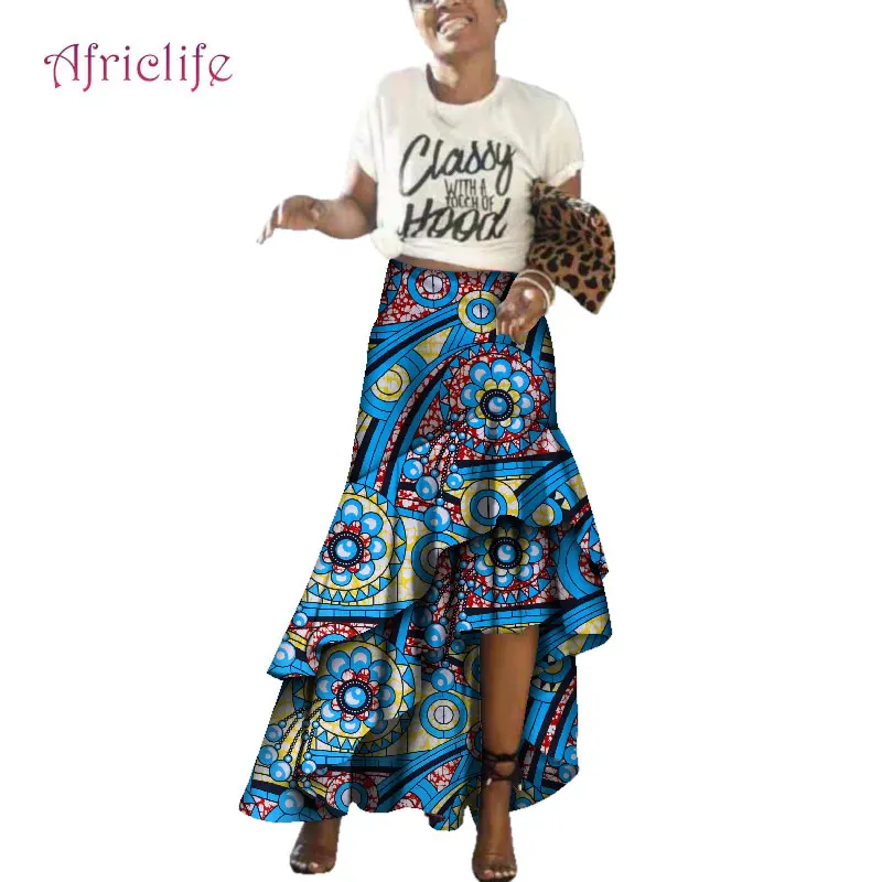 Модная новинка, африканская Женская юбка до щиколотки, сексуальный стиль, африканская юбка с принтом, уникальная африканская юбка "Анкара", WY3681 - Цвет: 8