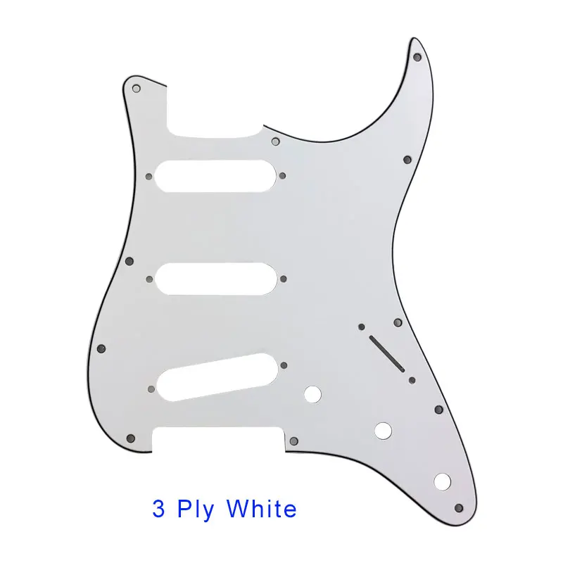 3Ply White Pleroo гитарные части накладки для ST гитара SSS с тремя обратными установками Американский Винтаж '65 однокатушные звукосниматели Strat - Цвет: 3Ply White