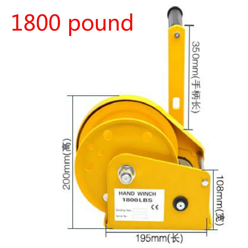 Портативная лебедка winche 1200 фунтов 1800 фунтов 2600 фунтов ручная лебедка ручной подъемный инструмент лебедка ручная