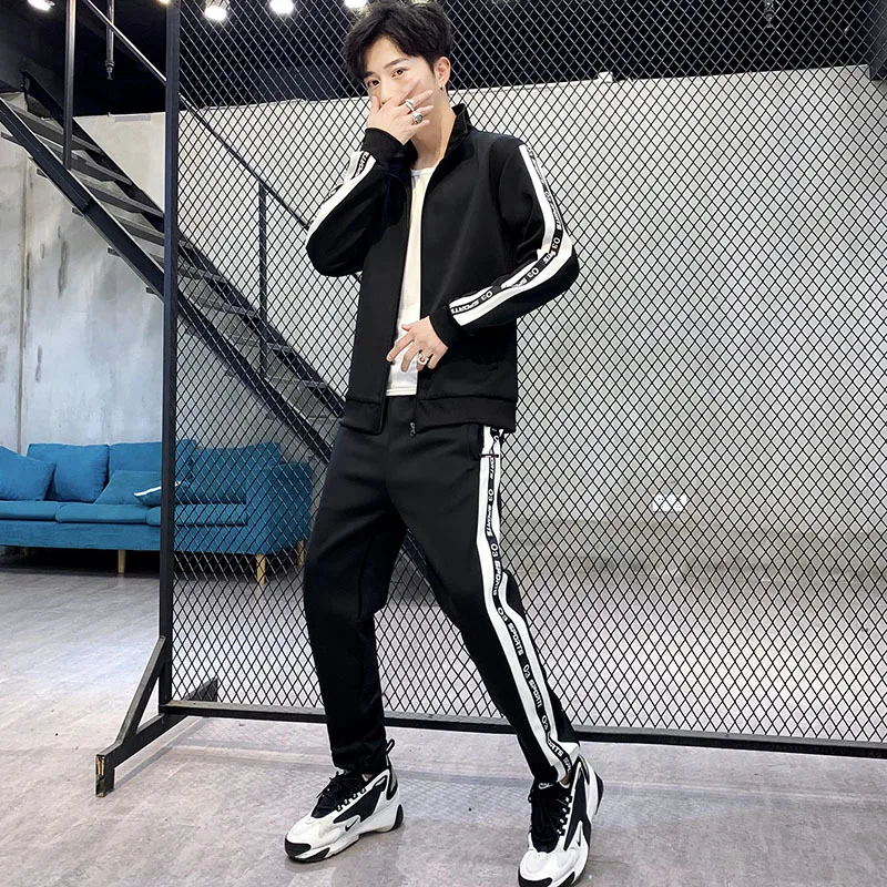 

2019 New Style Spring And Autumn Fashion Handsome Casual Pants Sports Set Autumn Hoodie Hooded Set Men's Large Amount Favorably