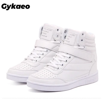 

Gykaeo Women Wedges Causal Shoes Woman Breathable Platform High-rise Shoes 2020 Spring White Student Sneakers Zapatillas Mujer