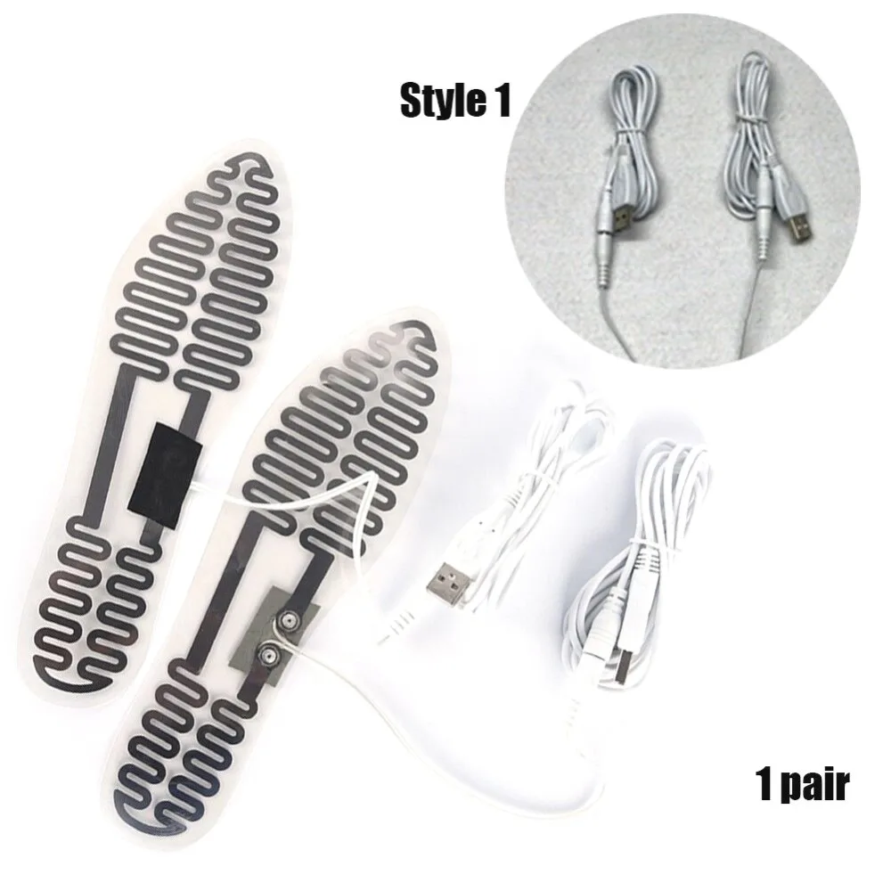 4D Stretch Breathable Deodorant 5V USB Heating Element Shoes Insoles 6.5*23CM Winter Outdoor Sports Ski Shoes for Men and Women
