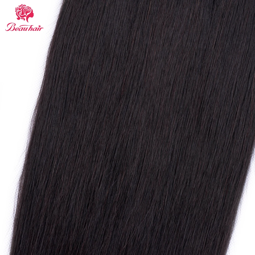 Детские волосы человеческие волосы пучки с закрытием бразильские прямые волосы плетение 3 пучка натуральные черные не Реми волосы для наращивания