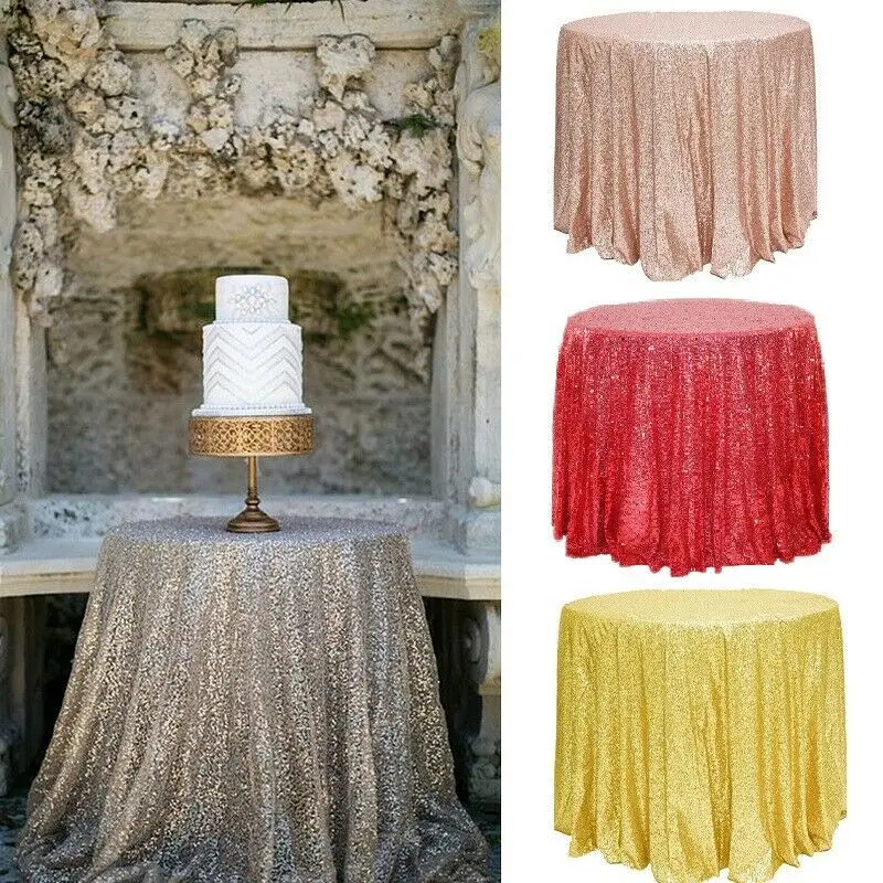 Лимит 100 новые круглые скатерти с блестками, скатерти для стола, свадебные вечерние скатерти