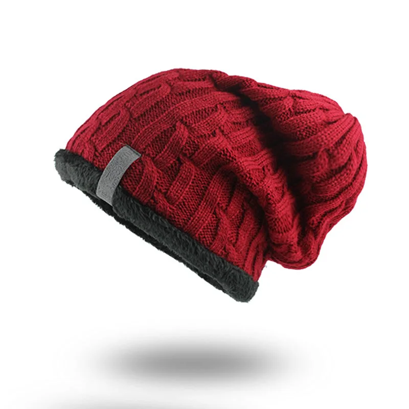 Вязаная этикетка дизайн Beanie твердая Женская длинная Ребристая Крышка зимняя теплая шапка для мужчин Уличная эластичная Повседневная Gorros модные шапки