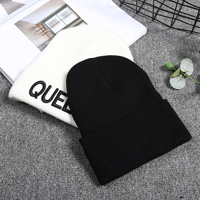 ZHIMO Beanies, шапка, король, королева, надпись, вышивка, теплая зимняя шапка, вязаная шапка, хип-хоп, для мужчин и женщин, для любителей уличных танцев, шапка