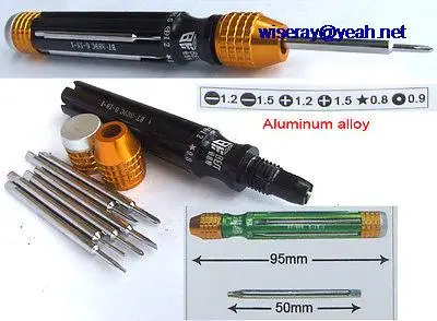 

DHL/EMS 20pcs Aluminum alloy 6 in 1 Multifunction Tool Kit Set Straight Screwdriver -A8