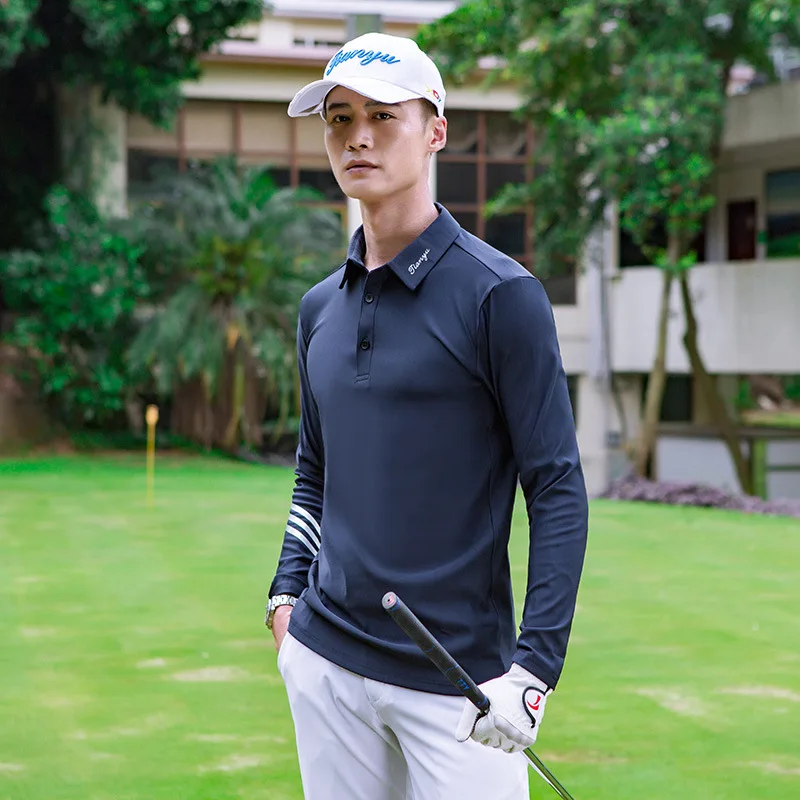 Men Golf Shirts Autumn Winter Golf 