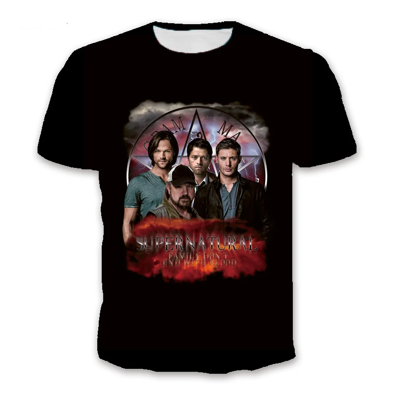 

Supernatural New 2020 Personalized Signature 3D Printing Casual Summer Short Sleeve
