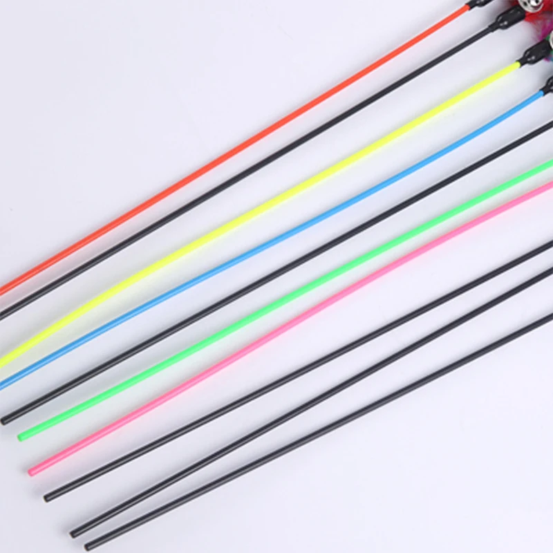 1PCS Cat Toys Cat Stick Feather With Small Bell Natural Like Birds Random Color Black Coloured Pole