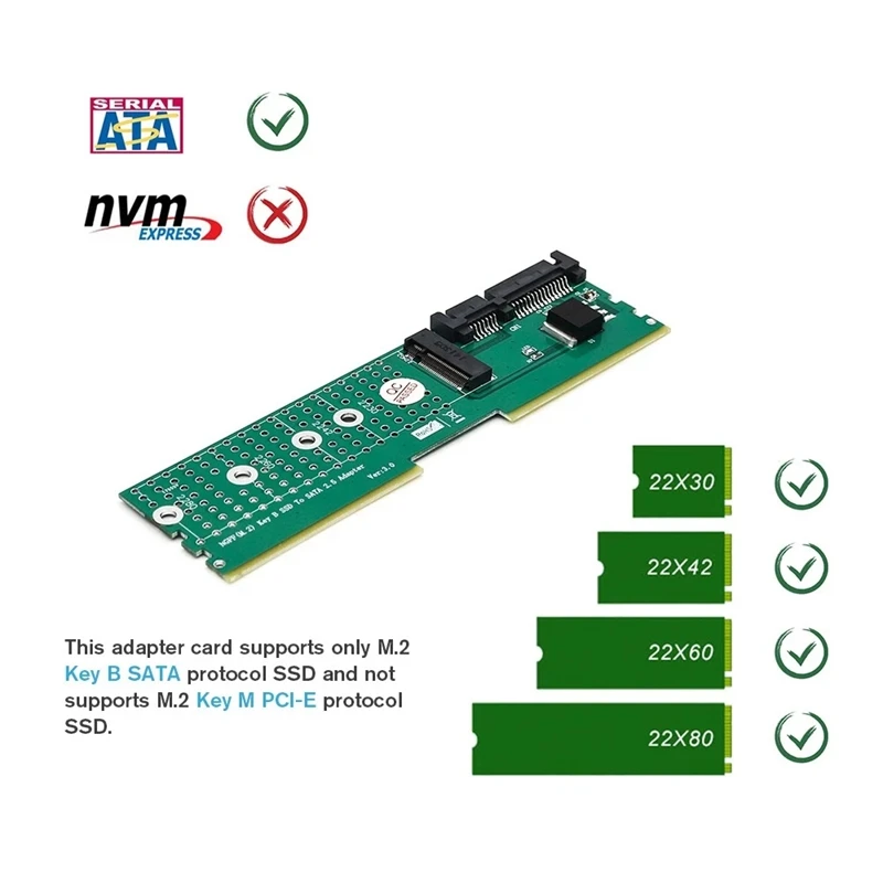 M.2 NGFF B Ключ SSD SATA адаптер памяти DDR слот Плата расширения Райзер переходная карта Поддержка 2230 2242 2260 2280 M2 SSD