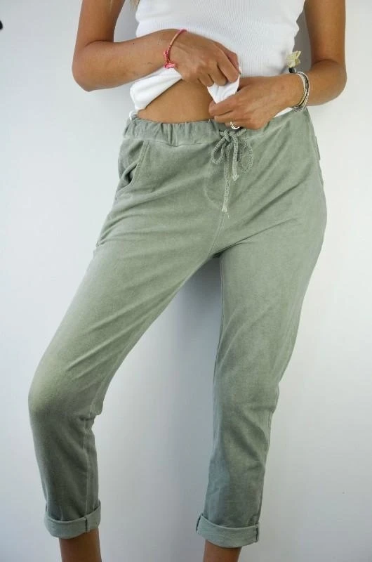 GREYMODA PANTALÓN MUJER FELPA DOBLADILLO серый Moda