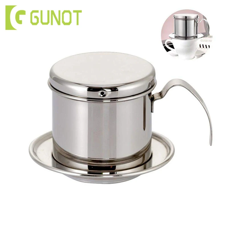 

GUNOT Vietnam Coffee Dripper Filter Coffee Maker Stainless Steel Coffee Percolator Portable Washable Pour Over Drip Filters Tool