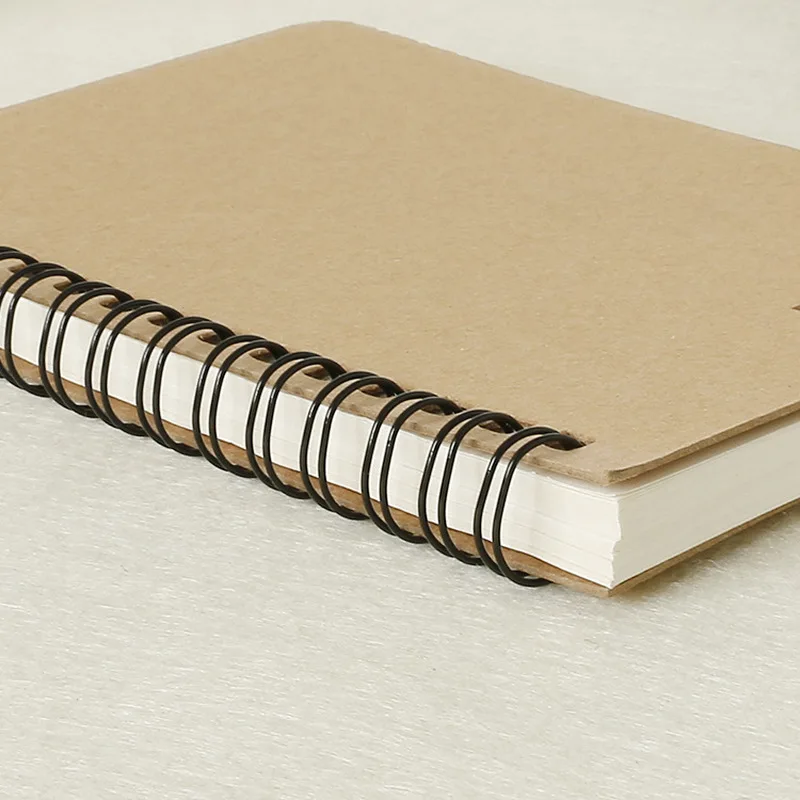 

Khaki Sketchbook Spiral drawing book blank 160 pages 70 GSM Kraft Paper Cover size A5 14.0x21.0cm Art supplies
