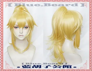 

New Princess Bowsette Cosplay Wig Gold Pigtail Peach Kuppa Koopa Bowser Role Playing Synthetic Hair + Free Wig Cap