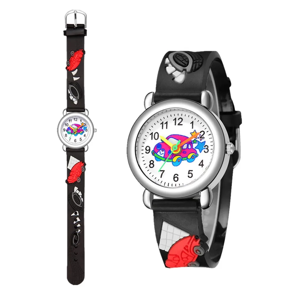 Relojes para niños, reloj de pulsera analógico de cuarzo con dibujos animados para niños, regalo de Navidad, infantil, W3