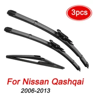 Wiper Front & Rear Wiper Blades Set For Nissan Qashqai J10 2006 2007 2008 2009 2010 2011 2012 2013 Windshield Wiper 24"+15"12" 1