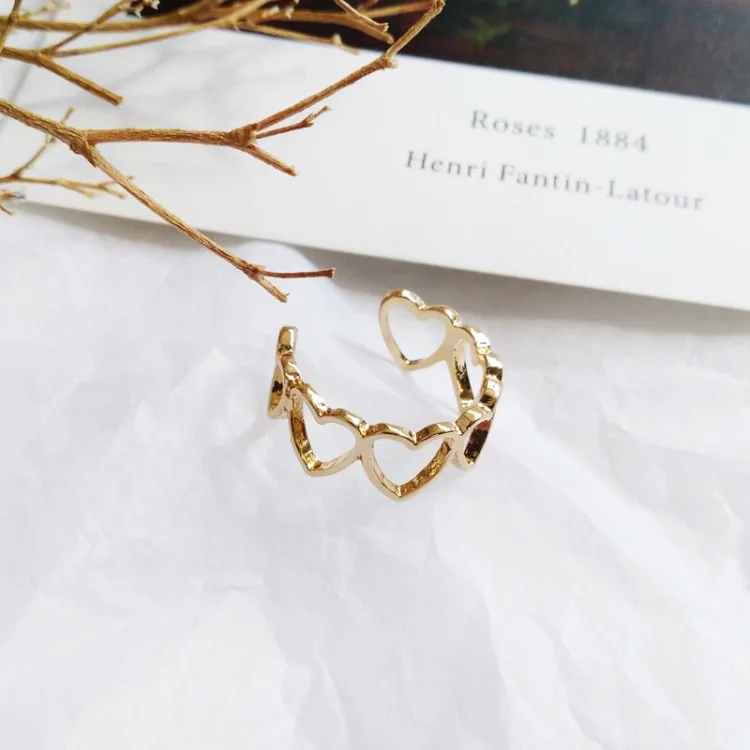 gold heart Новое поступление, Минималистичная цепочка, серебряные кольца для женщин, панк, дружба, геометрические, вечерние, хит, модные ювелирные изделия, шарм, простые подарки - Цвет основного камня: gold heart