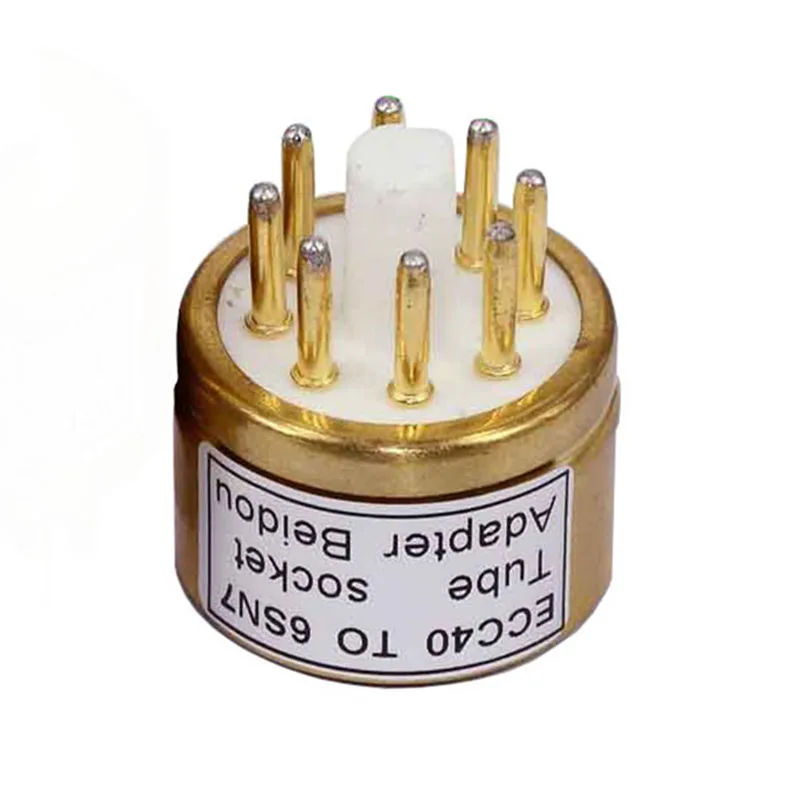 1PCS Gold Plated ECC40(Top) To 6SN7 6N8P 6N9P Tube Converter Adapter Socket