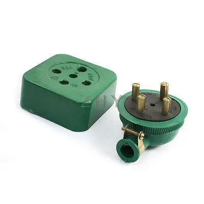 

Green 32A 3 Phase 4 Wires 3P4W Rewireable Industrial Plug Socket Set