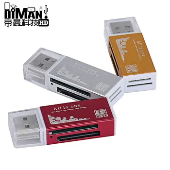 

DM-HC94 Aluminium Alloy Four-in-One SD/TF/MS/M2 Multi-functional Computer USB2.0 Card Reader Factory