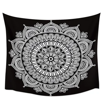 

Mandala White Flowers Tapestry Wall Hanging Wall Art Bedroom Painting Tapestry Wall Home Decoration Dorm Decor Yoga Mat