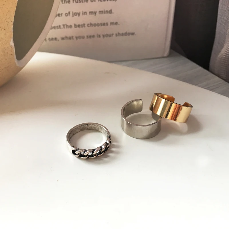

Tide Made Of Metal Temperament Of European And American Wind Atmosphere Feeling Beautiful Ring Everyday Wear Ring Women Jewelry