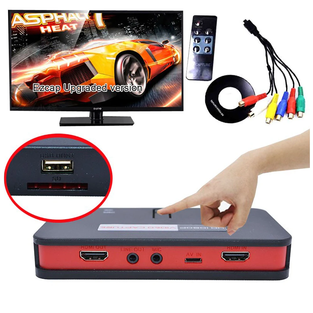 Новый игровой захват hd 2017 с HDMI/AV/Ypbpr в 1080P Rec USB драйвер или sd карта для Xbox360/PS3/4