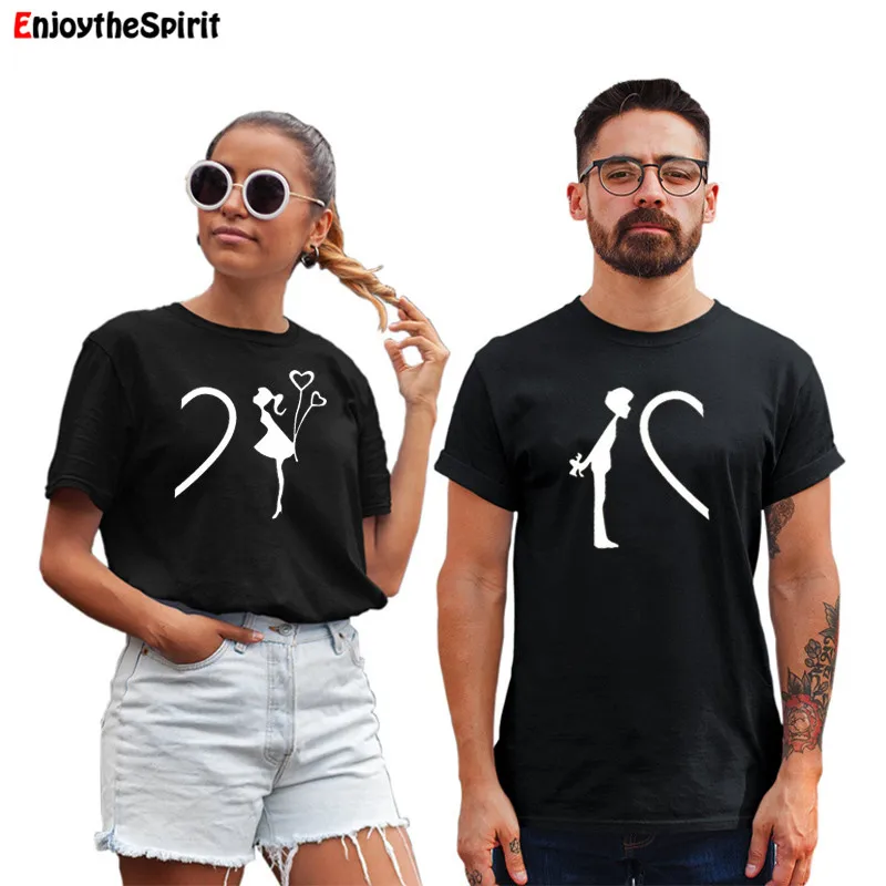 Enjoythespirit парная футболка для влюбленных короткий рукав круглый вырез забавная