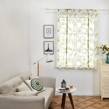 

Window Curtain Small Birds Large Flower Sheer Window Voile Curtains Soft Sheer Curtain Bar Wearing Hole Drop for Bedroom Balcony