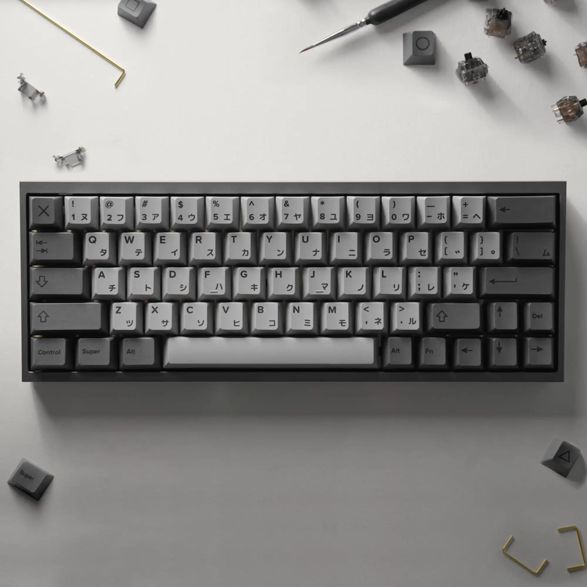 Kbdfans Fully Assembled Tofu60 Gray Mechanical Keyboard With Cement