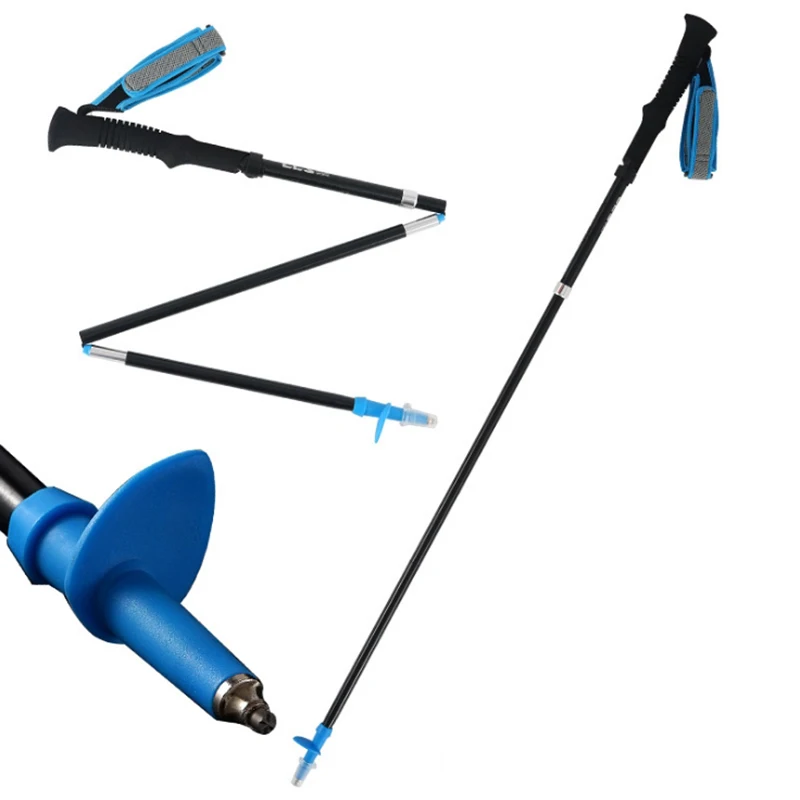 38cm Anti Shock Walking Sticks Telescopic Trekking Hiking Poles Ultralight Walking Canes With Rubber Tips Protectors