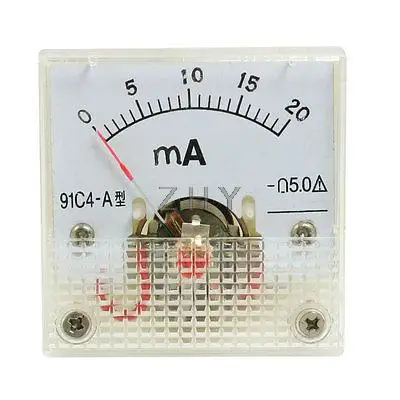 0-20mA постоянного тока аналоговый измеритель в Панель Амперметр 91C4-A Off White