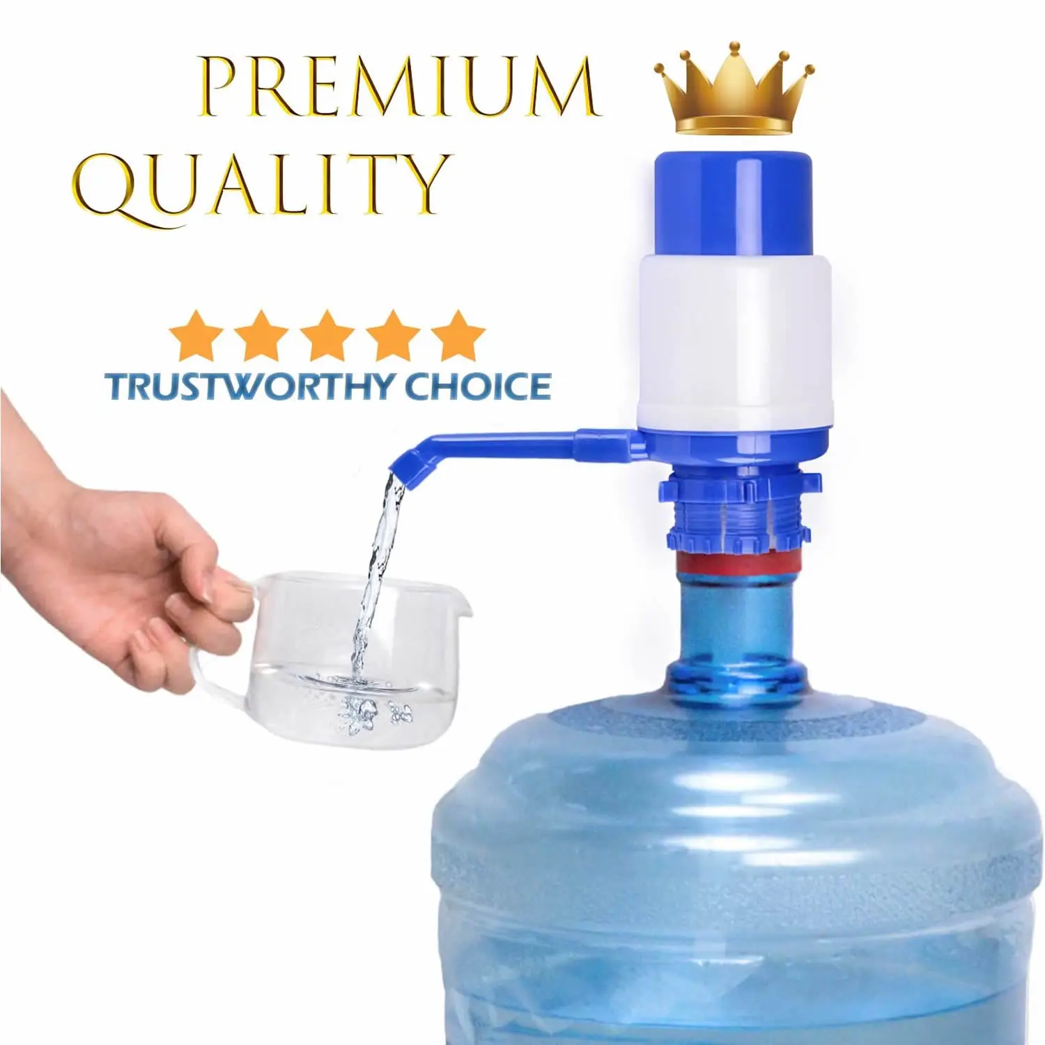 Water Dispenser Hand Press Pump Fit Most 5-6 Gallon Water