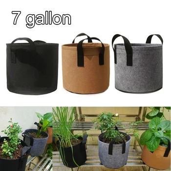 

7 Gallon Potato Grow Bag Felt Plant Bag Flower Pot Vertical Vegetable Garden Tools Supplies Gardening Reusable Fabric Bag
