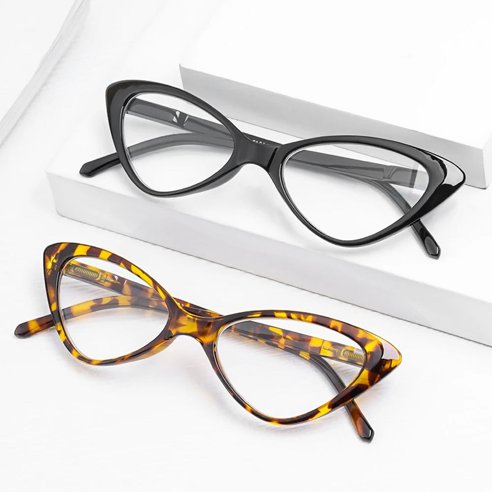 Fashion Cat Eyes Reading Glasses Ultralight Small Frame Clear Lens Presbyopic Eyeglasses For Women Men With +1.0 to +4.0