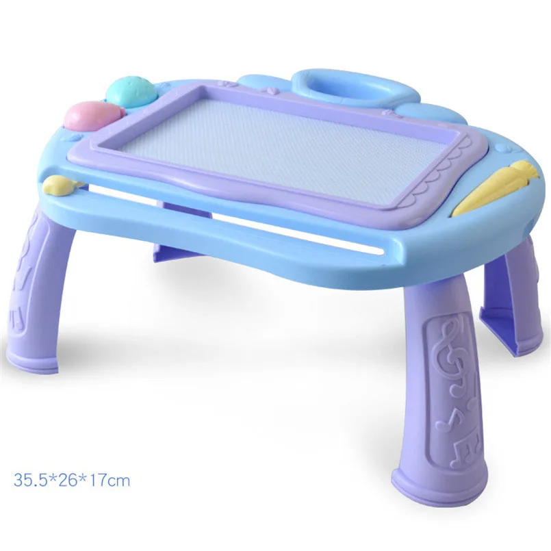 IMBABY доска для рисования магнитная доска для рисования Многофункциональный большой размер доска для рисования стол доска для письма детская головоломка - Цвет: Синий