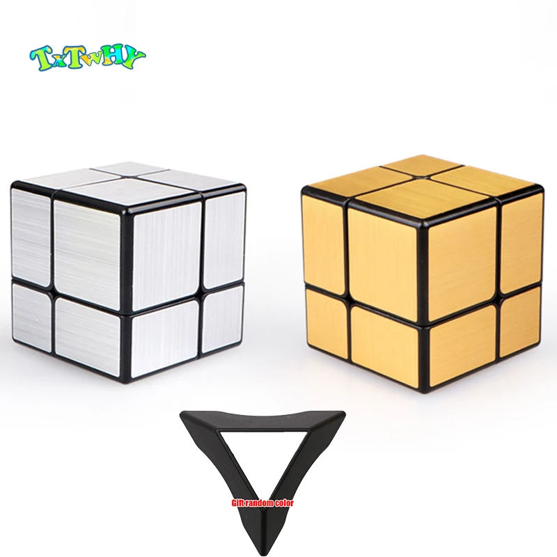 Qiyi зеркальный куб 2x2 Скорость Cube 2x2x2 магический куб Золотой/Серебряный Профессиональный Скорость Волшебная головоломка, куб, Cubo Magico, Обучающие игрушки-пазлы