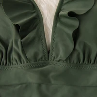 CUPSHE Solid Black Ruffled One-piece Swimsuit Women Sexy Lace Up Monokini Swimwear 2021 New Girl Beach Bathing Suits 5