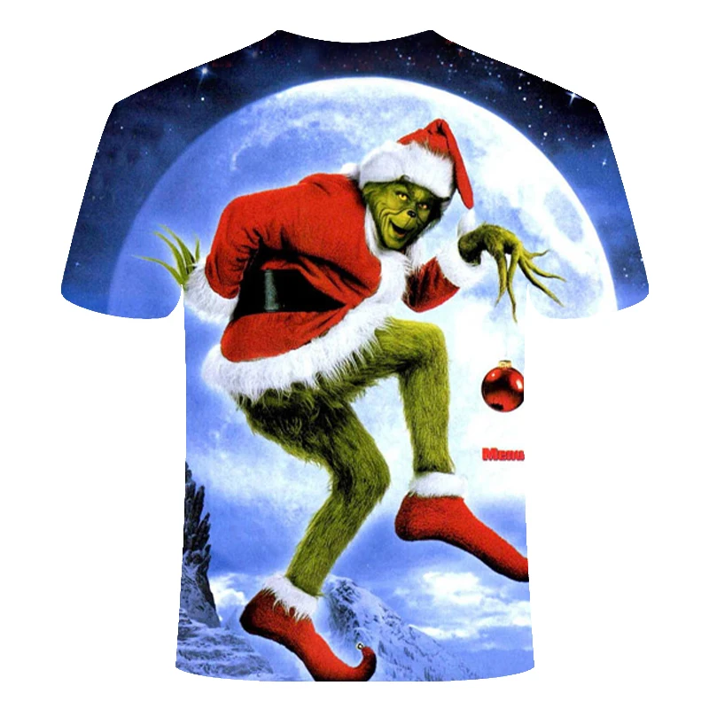 Новинка, летняя модная Мужская/женская футболка с рисунком из фильма Grinch stranger things, 3d аниме, короткий рукав, принт, повседневная мужская футболка s harajuku