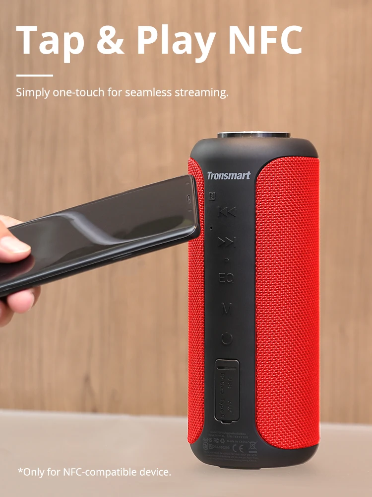 Tronsmart T6 Plus Upgraded Edition Bluetooth 5.0 Portable Speaker with Up to 40W Power, SoundPulse Technology, IPX6, NFC Tronsmart T6 Plus Upgraded Edition Bluetooth 5.0 Portable Speaker with Up to 40W Power, SoundPulse Technology, IPX6, NFC
