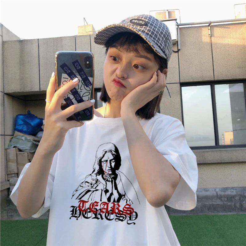 Европейская Уличная Повседневная портретная печать Harajuku модная трендовая