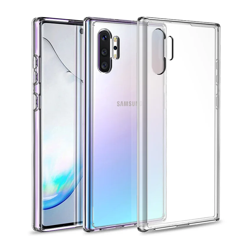 Прозрачный жесткий акриловый чехол на заднюю панель для samsung Galaxy Note 10+ 8 9 Note10 Plus S9 S10 S8, мягкий чехол с кристаллами