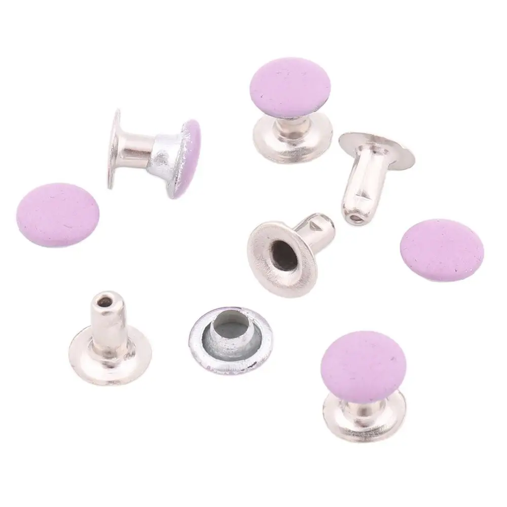6*6mm Round Double Cap Rivets Stud Rivets Purple For Bag Shoes Leather