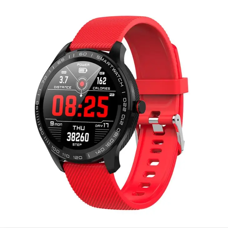 red L9 Смарт часы ЭКГ сердечный ритм звонки напоминание полный сенсорный Smartwatch IP68 Водонепроницаемые часы для мужчин для Android IOS PK L7 GT2 - Цвет: red
