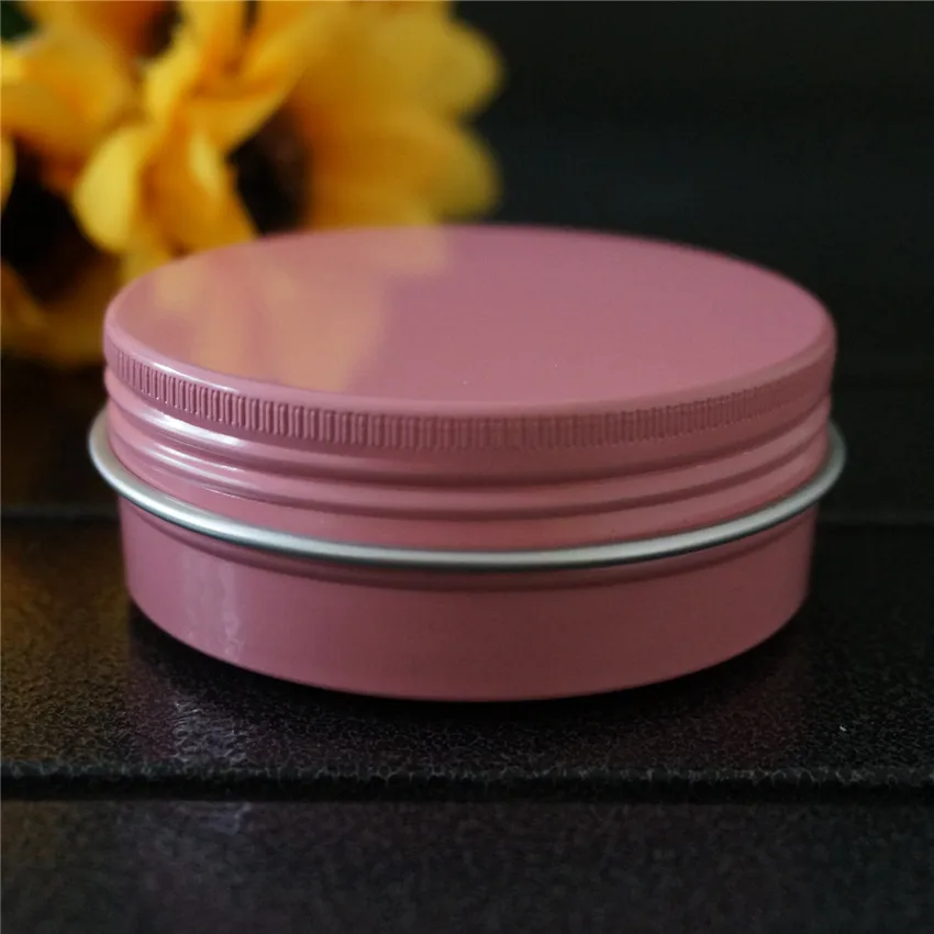 

15/30/50/60/80/100/150g pink round aluminum box metal tin cans DIY cream refillable jar tea Aluminum Pot empty pink containers