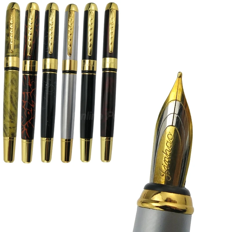 

Jinhao 250 Vintage Fountain Pen Metal Fine Nib 18KGP Silver & Gold Trim Multicolor Write Ink Pen For Office Home School