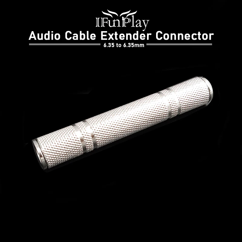 Bass Guitar Audio Cable Extender Connector 1/4" 6.35 Female to 6.35