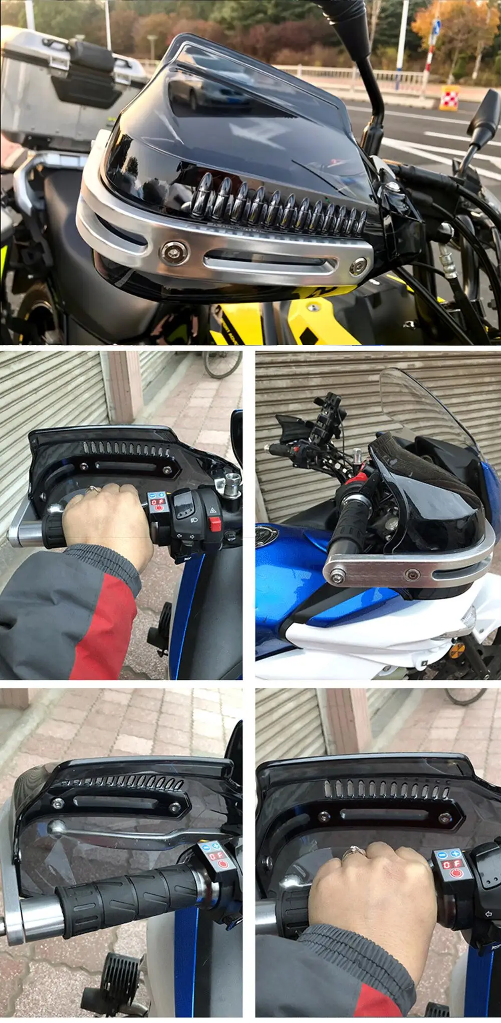 Светодиодный мотоциклетный щиток для мотокросса, защита для рук для kawasaki vulcan 1500 z900 kxf 250 zzr 600 ex650 z750 ninja 300 er6f